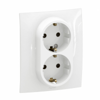 LEGRAND - NOWE NILOE - GN SCH 2X2P+Z MONOBLOK Z PRZESŁONĄ ZAC AUTO 16A - 250V~ BIAŁE - NP3130WH