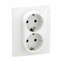 LEGRAND - NOWE NILOE - GNIAZDO SCHUKO 2X2P+Z MONOBLOK ZACISKI ŚRUBOWE 16A - 250V~ BIAŁE - NP3131WH