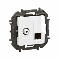 LEGRAND - NOWE NILOE- GNIAZDO TV TYP "F" + GNIAZDO RJ 45 KAT. 6 UTP BIAŁE - NP493WH