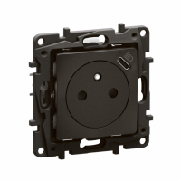 LEGRAND - NOWE NILOE - GNIAZDO PŁASKIE 2P+Z Z USB C 16 A - 250 V~ CZARNE - NP3302BK