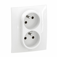 LEGRAND - NOWE NILOE - GN CZESKIE 2X2P+Z Z PRZESŁONĄ ZAC ŚRUBOWE KOMPLET 16A-250V~ BIAŁE - NP3114WH