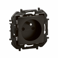 LEGRAND - NOWE NILOE - GNIAZDO 2P+Z Z PRZESŁONĄ, ZACISKI AUTOMATYCZNE 16A - 250V~ CZARNE - NP3100BK