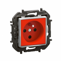 LEGRAND - NOWE NILOE - GN 2P+Z Z BLOKADĄ Z PRZESŁONĄ ZACISKI ŚRUBOWE 16A - 250V~ CZERWONE - NP3107RD