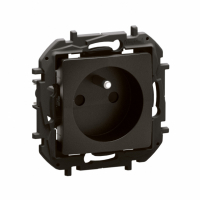 LEGRAND - NOWE NILOE - GNIAZDO 2P+Z Z PRZESŁONĄ, ZACISKI ŚRUBOWE 16 A - 250 V~ CZARNE - NP3102BK