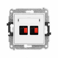 KARLIK - Mechanizm gniazda głośnikowego podwójnego podtynkowy IP 20 MINI biały - MGG-2