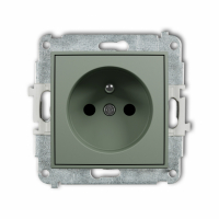 KARLIK - Mechanizm gniazda pojedynczego z uziemieniem 2P+Z (przesłony torów prądowych) podtynkowy IP 20, 16A 250V~ MINI szałwiowy - 61MGP-1zp