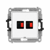 KARLIK - GNIAZDO GŁOŚNIKOWE PODWÓJNE IP 20 BIAŁY MINI - MGGBO-2