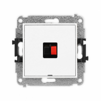 KARLIK - GNIAZDO GŁOŚNIKOWE POJEDYŃCZE IP 20 BIAŁY MINI - MGGBO-1