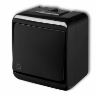 KARLIK - ŁĄCZNIK ZWIERNY DZWONEK IP 54, 10AX 250V~ CZARNY JUNIOR - 12WHE-4