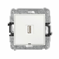 KARLIK - ŁADOWARKA POJEDYŃCZA USB A, 10W MAX 5V, 2A IP 20, 230V~ BIAŁY MINI - MCUSBBO-3