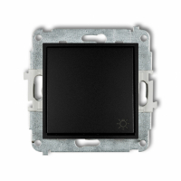 KARLIK - ŁĄCZNIK ZWIERNY ŚWIATŁO IP 20 / IP 44, 10AX 250V~ CZARNY MAT MINI - 12MWP-5