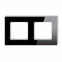KARLIK - Ramka uniwersalna podwójna kwadratowa - efekt szkła (ramka: czarna; spód: biały) podtynkowy IP 20 ICON czarny - 12-0-IRSK-2