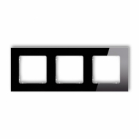 KARLIK - Ramka uniwersalna potrójna kwadratowa - efekt szkła (ramka: czarna; spód: biały) podtynkowy IP 20 ICON czarny - 12-0-IRSK-3