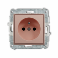 KARLIK - Mechanizm gniazda pojedynczego z uziemieniem 2P+Z (przesłony torów prądowych) podtynkowy IP 20, 16A 250V~ MINI łososiowy - 62MGP-1zp