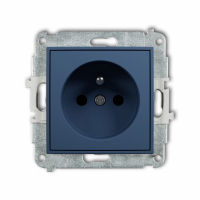 KARLIK - Mechanizm gniazda pojedynczego z uziemieniem 2P+Z (przesłony torów prądowych) podtynkowy IP 20, 16A 250V~ MINI navy blue - 64MGP-1zp