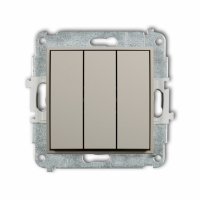 KARLIK - Mechanizm łącznika potrójnego podtynkowy IP 20, 10AX 250V~ ICON taupe - 60IWP-7