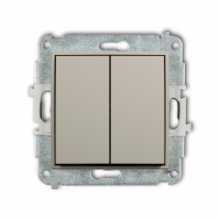 KARLIK - Mechanizm łącznika świecznikowego podtynkowy IP 20 / IP 44, 10AX 250V~ ICON taupe - 60IWP-2