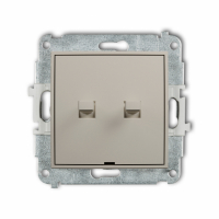 KARLIK - Mechanizm łącznika podwójnego schodowego w stylu amerykańskim (dwa klawisze bez piktogramów) podtynkowy IP 20, 10AX 250V~ ICON taupe - 60IWPUS-33.1