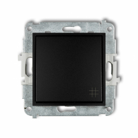 KARLIK - Mechanizm łącznika krzyżowego podtynkowy IP 20 / IP 44, 10AX 250V~ ICON czarny mat - 12IWP-6