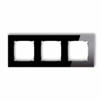 KARLIK - Ramka uniwersalna potrójna kwadratowa - efekt szkła (ramka: czarna; spód: czarny) podtynkowy IP 20 ICON czarny - 12-12-IRSK-3