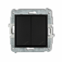 KARLIK - Mechanizm łącznika podwójnego schodowego podtynkowy IP 20 / IP 44, 10AX 250V~ ICON czarny mat - 12IWP-33