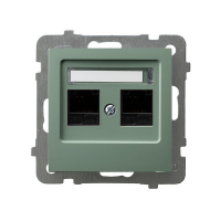 OSPEL - GNIAZDO KOMPUTEROWE PODWÓJNE KAT. 5e MMC ZIELONY MAT AS - GPK-2G/K/m/84