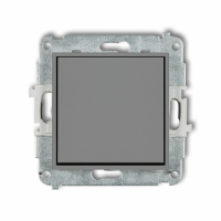 KARLIK - Mechanizm łącznika jednobiegunowego podtynkowy IP 20 / IP 44, 10AX 250V~ ICON szary mat - 27IWP-1