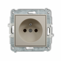 KARLIK - Mechanizm gniazda pojedynczego z uziemieniem 2P+Z (bez przesłon torów prądowych) podtynkowy IP 20, 16A 250V~ MINI taupe - 60MGP-1z