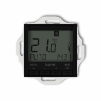 KARLIK - REGULATOR TEMPERATURY ELEKTRONICZNY PODŚWIETLENIE NIEBIESKIE IP30, 230 V AC, 50 HZ, (195-253 V), max. 16A CZARNY MAT MINI  - 12MRT-3.2