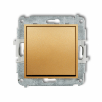 KARLIK - Mechanizm łącznika jednobiegunowego podtynkowy IP 20 / IP 44, 10AX 250V~ MINI złoty - 29MWP-1