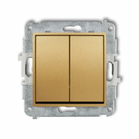 KARLIK - Mechanizm łącznika świecznikowego podtynkowy IP 20 / IP 44, 10AX 250V~ MINI złoty - 29MWP-2