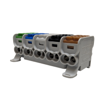 MOREK - Blok dystrybucyjny - rozdzielczy HLAK 25 5P brązowy, czarny, szary, niebieski, zielony 2xAl/Cu 25mm2+16mm2 1000VAC/1500VDC - MAG5251CSX