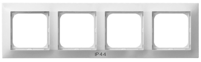 OSPEL - RAMKA POCZWÓRNA DO ŁĄCZNIKÓW IP-44 BIAŁY IMPRESJA  - RH-4Y/00
