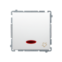 KONTAKT SIMON - Przycisk dzwonek z podświetleniem LED (moduł) 10AX, 250V~, szybkozłącza; biały - BMD1L.01/11