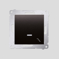 KONTAKT SIMON - ŁĄCZNIK SCHODOWY POJEDYNCZY Z PODŚWIETLENIEM LED ZACISKI AUTOMATYCZNE 10AX 250V ANTRACYT SIMON 54 - DW6L.01/48