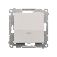 KONTAKT SIMON - ŁĄCZNIK SCHODOWY POJEDYNCZY Z PODŚWIETLENIEM LED ZACISKI AUTOMATYCZNE 10AX 250V BIAŁY SIMON 54 - DW6L.01/11