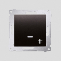 KONTAKT SIMON - Łącznik krzyżowy z podświetleniem LED (moduł) 10AX, 250V~, szybkozłącza; antracyt - DW7L.01/48