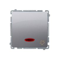 KONTAKT SIMON - Przycisk dzwonek z podświetleniem LED (moduł) 10AX, 250V~, szybkozłącza; stal inox - BMD1L.01/21