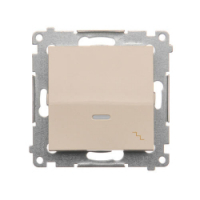 KONTAKT SIMON - Łącznik schodowy z podświetleniem LED (moduł) 10AX, 250V~, szybkozłącza; kremowy - DW6L.01/41