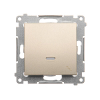 KONTAKT SIMON - Łącznik schodowy z podświetleniem LED (moduł) 10AX, 250V~, szybkozłącza; złoty mat - DW6L.01/44
