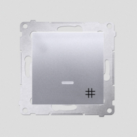 KONTAKT SIMON - ŁĄCZNIK KRZYŻOWY Z PODŚWIETLENIEM LED ZACISKI AUTOMATYCZNE 10AX 250V SREBRNY MAT SIMON 54 - DW7L.01/43