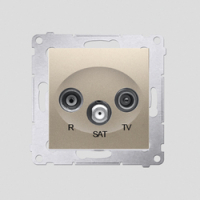 KONTAKT SIMON - GNIAZDO ANTENOWE RTV-SAT KOŃCOWE 1.0DB ZŁOTY MAT SIMON 54 - DASK.01/44