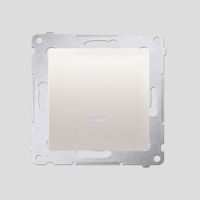KONTAKT SIMON - Łącznik jednobiegunowy z podświetleniem LED (moduł) 10AX, 250V~, szybkozłącza; kremowy - DW1L.01/41