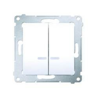 KONTAKT SIMON - Łącznik świecznikowy z podświetleniem LED i do wersji IP44 (moduł) 10AX, 250V~, szybkozłącza; kremowy *Posiada wkładkę DU1W - DW5BL.01/41