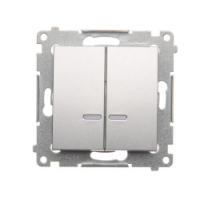KONTAKT SIMON - ŁĄCZNIK ŚWIECZNIKOWY Z PODŚWIETLENIEM LED DO WERSJI IP44 ZACISKI AUTOMATYCZNE 10AX 250V SREBRNY MAT SIMON 54 - DW5BL.01/43