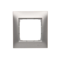 KONTAKT SIMON - Ramka 1-krotna PREMIUM do puszek karton-gips IP20 / IP44; srebrny mat - DRK1/43