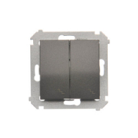 KONTAKT SIMON - Łącznik schodowy podwójny z podświetleniem (moduł) 10AX, 250V~, zaciski śrubowe; antracyt - DW6/2L.01/48