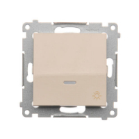 KONTAKT SIMON - Przycisk „światło” z podświetleniem LED (moduł) 10AX, 250V~, szybkozłącza; kremowy - DS1L.01/41