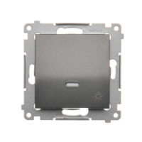 KONTAKT SIMON - Przycisk „światło” z podświetleniem LED (moduł) 10AX, 250V~, szybkozłącza; antracyt - DS1L.01/48