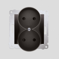 KONTAKT SIMON - Gniazdo wtyczkowe bez uziemienia z przesłonami podwójne (moduł) 16A, 250V~, zaciski śrubowe; antracyt *Do ramek S54 PREMIUM - DG2MZ.01/48